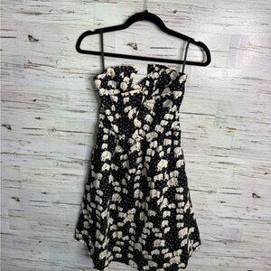 Anthropologie Women’s  Porridge Elephant Print Strapless Dress Size 0 mini